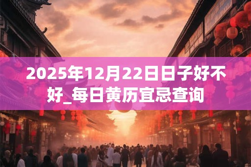 2025年12月22日日子好不好_每日黄历宜忌查询