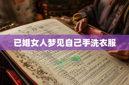 已婚女人梦见自己手洗衣服