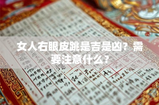 女人右眼皮跳是吉是凶？需要注意什么？