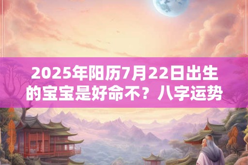 2025年阳历7月22日出生的宝宝是好命不？八字运势分析