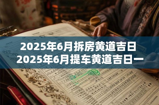 2025年6月拆房黄道吉日 2025年6月提车黄道吉日一览表 2025年6月拆房黄道吉日 2025年6月提车黄道吉日一览表