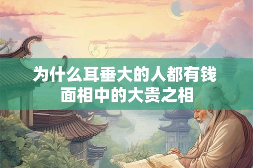 为什么耳垂大的人都有钱 面相中的大贵之相