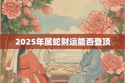 2026年属蛇财运能否登顶