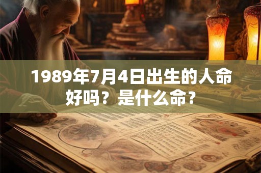 1989年7月4日出生的人命好吗？是什么命？