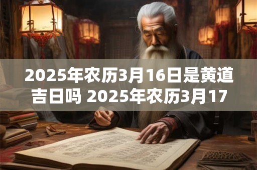 2025年农历3月16日是黄道吉日吗 2025年农历3月17日黄道吉日查询