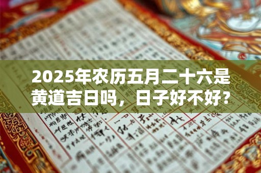 2025年农历五月二十六是黄道吉日吗，日子好不好？