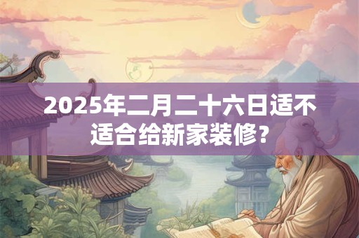 2025年二月二十六日适不适合给新家装修？