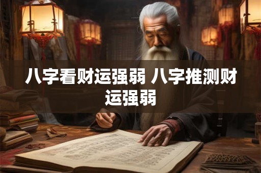 详细阅读:八字看财运强弱 八字推测财运强弱 八字看财运强弱 八字推测财运强弱