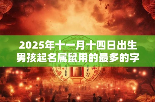 2025年十一月十四日出生男孩起名属鼠用的最多的字