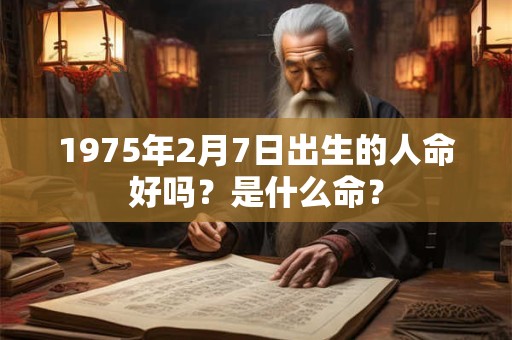 1975年2月7日出生的人命好吗？是什么命？