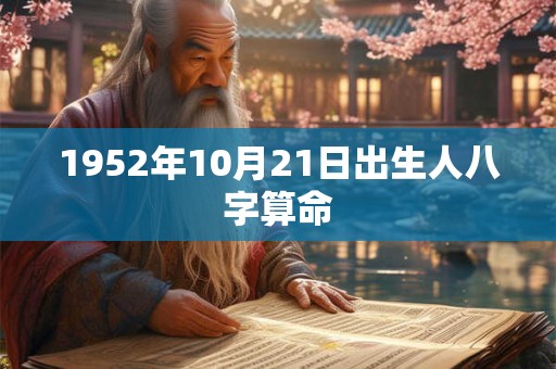 1952年10月21日出生人八字算命