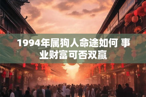 1994年属狗人命途如何 事业财富可否双赢