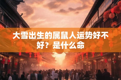 大雪出生的属鼠人运势好不好？是什么命