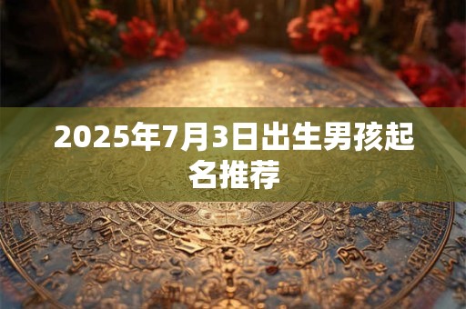 2025年7月3日出生男孩起名推荐