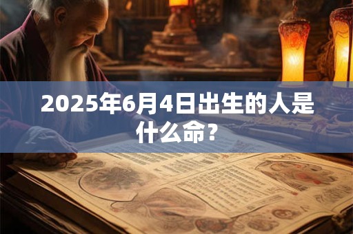 2025年6月4日出生的人是什么命? 2025年6月4日出生的人是什么命?