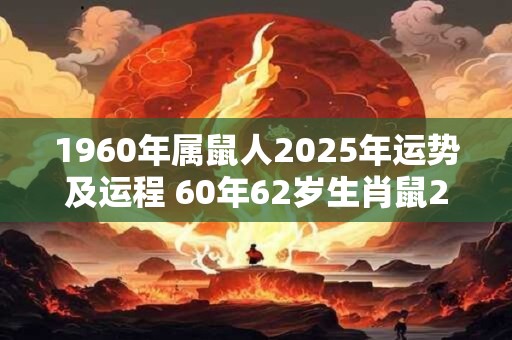 1960年属鼠人2025年运势及运程 60年62岁生肖鼠2025年每月运势