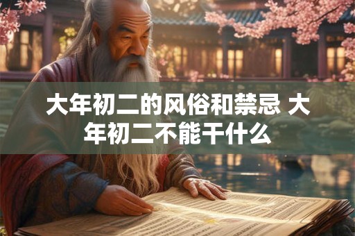 大年初二的风俗和禁忌 大年初二不能干什么