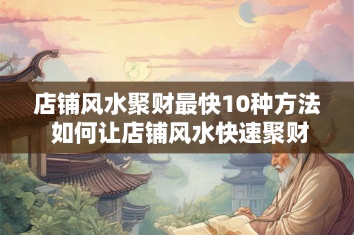 店铺风水聚财最快10种方法 如何让店铺风水快速聚财