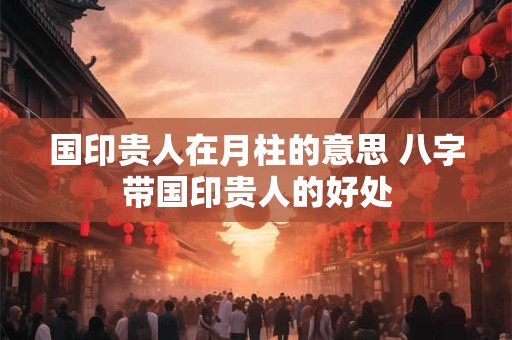 国印贵人在月柱的意思 八字带国印贵人的好处