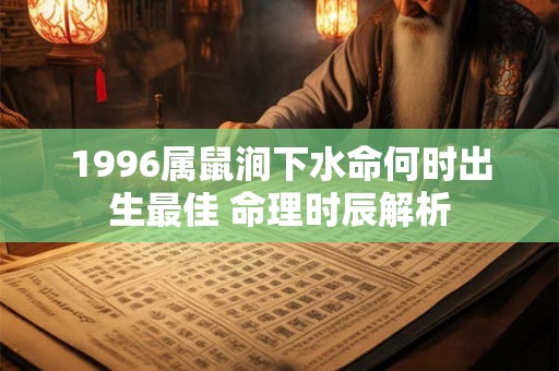 1996属鼠涧下水命何时出生最佳 命理时辰解析
