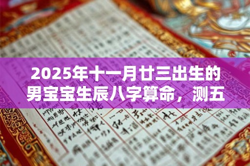 2025年十一月廿三出生的男宝宝生辰八字算命，测五行