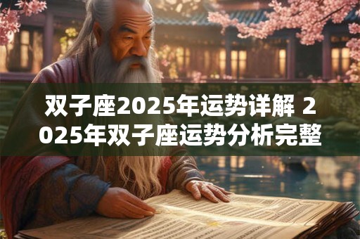 双子座2025年运势详解 2025年双子座运势分析完整版