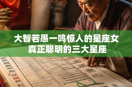 大智若愚一鸣惊人的星座女 真正聪明的三大星座