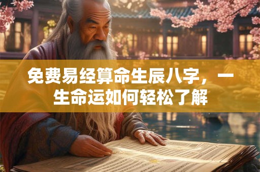 免费易经算命生辰八字，一生命运如何轻松了解