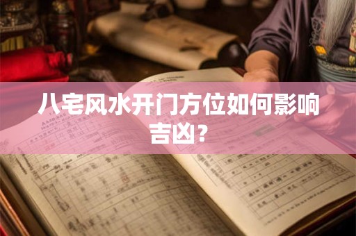 八宅风水开门方位如何影响吉凶？