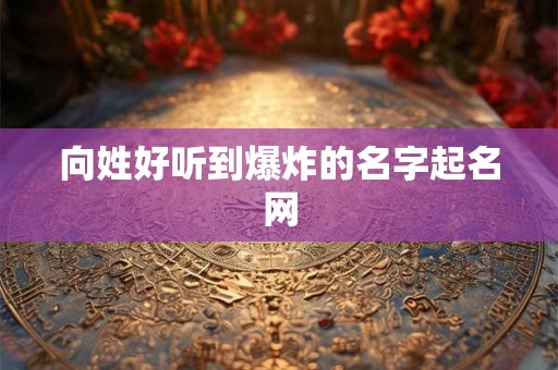向姓好听到爆炸的名字起名网