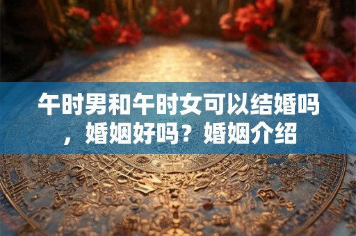 午时男和午时女可以结婚吗，婚姻好吗？婚姻介绍