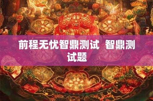 前程无忧智鼎测试  智鼎测试题