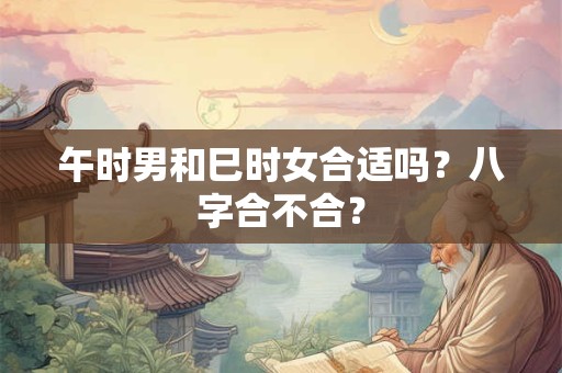 午时男和巳时女合适吗？八字合不合？