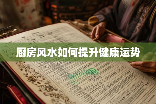 厨房风水如何提升健康运势