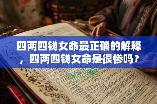 四两四钱女命最正确的解释，四两四钱女命是很惨吗？