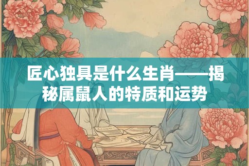 匠心独具是什么生肖——揭秘属鼠人的特质和运势
