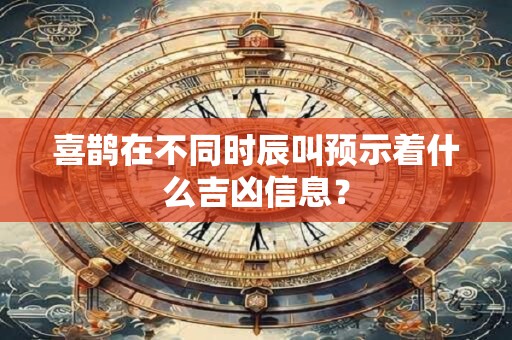 喜鹊在不同时辰叫预示着什么吉凶信息？