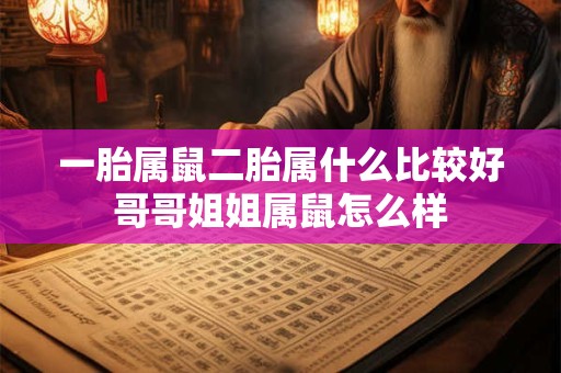 一胎属鼠二胎属什么比较好哥哥姐姐属鼠怎么样