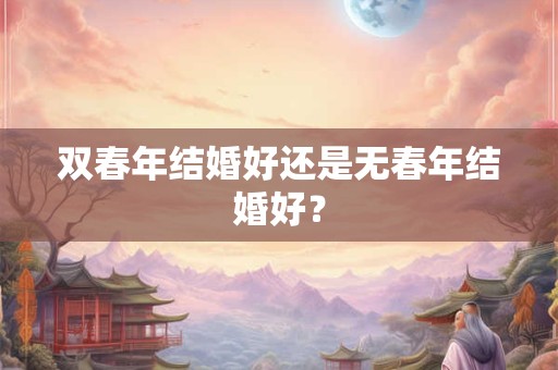 详细阅读:双春年结婚好还是无春年结婚好? 双春年结婚好还是无春年结婚好?