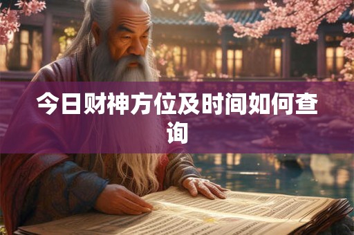 今日财神方位及时间如何查询