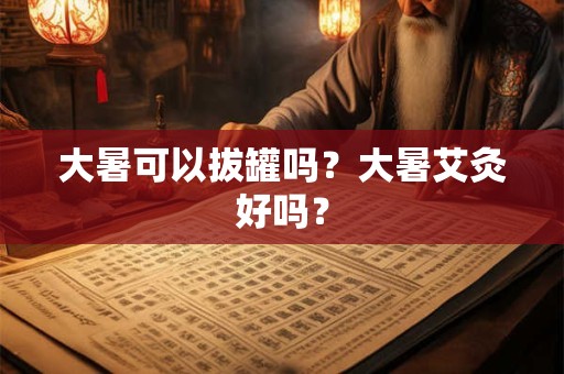 大暑可以拔罐吗？大暑艾灸好吗？