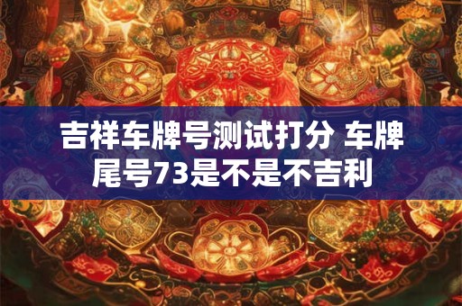 吉祥车牌号测试打分 车牌尾号73是不是不吉利