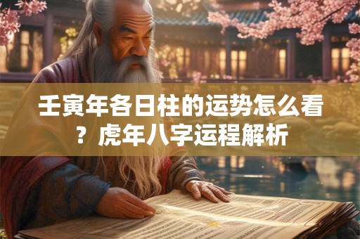 壬寅年各日柱的运势怎么看？虎年八字运程解析