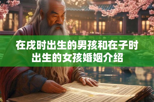 在戌时出生的男孩和在子时出生的女孩婚姻介绍