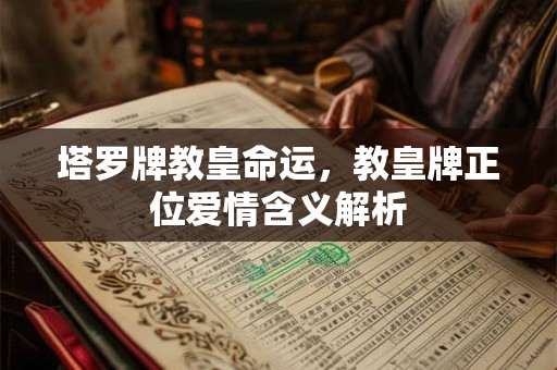 塔罗牌教皇命运，教皇牌正位爱情含义解析