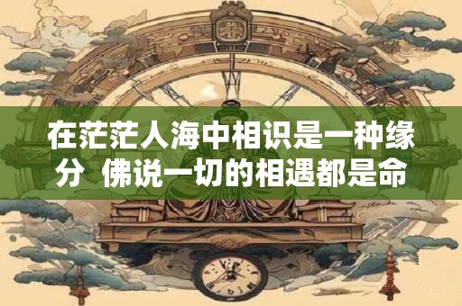 在茫茫人海中相识是一种缘分  佛说一切的相遇都是命中注定