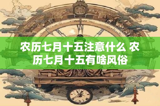 农历七月十五注意什么 农历七月十五有啥风俗