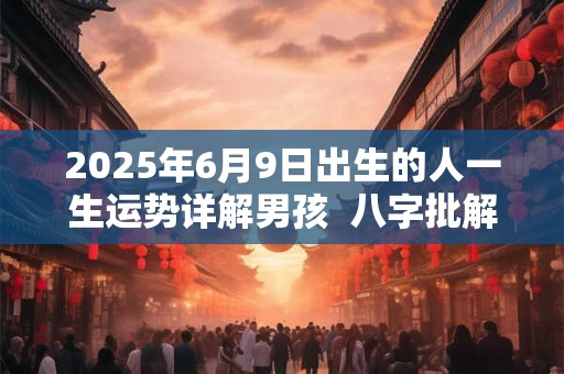 2025年6月9日出生的人一生运势详解男孩  八字批解