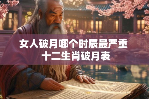 女人破月哪个时辰最严重  十二生肖破月表