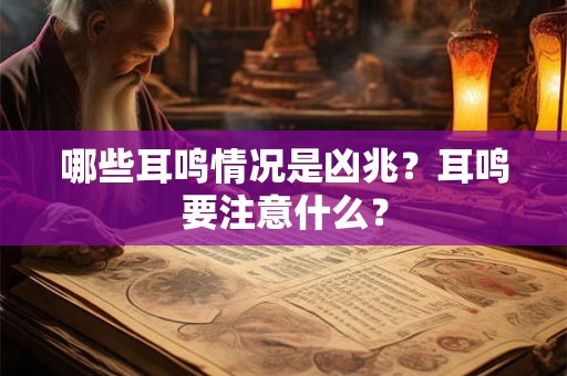 哪些耳鸣情况是凶兆？耳鸣要注意什么？